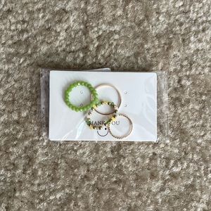 Green/Gold Rings One Size NWT